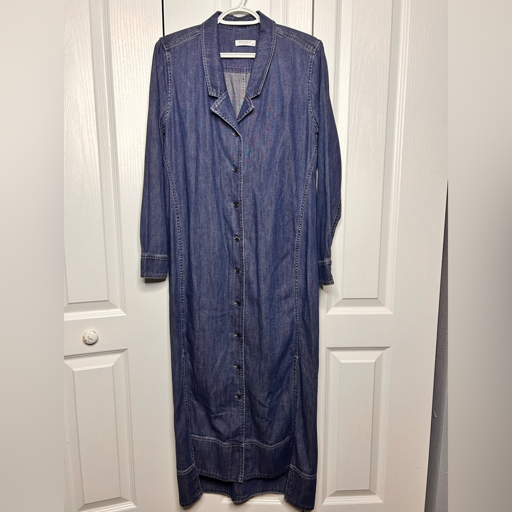 Equipment Femme SP Blue Collared‎ Button-Down Shirt Dress Women's Long Sleeve